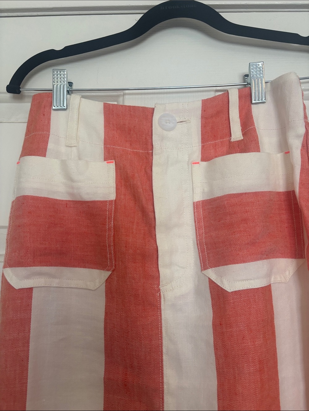 Anthropologie Coral and Cream Striped Maxi Skirt - Picture 3 of 7
